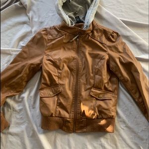 FINAL PRICE!!!Rue21 bomber jacket with hood!